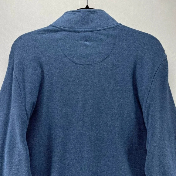 Jos A Bank Sweater Mens Size M Tailored Fit 1/4 Zip Pullover Cotton Blue - Picture 5 of 10